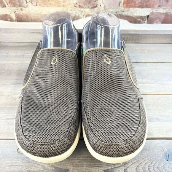 OluKai Nohea Mesh Slip On Shoes Mustang & Lime Peel Sz 9 - Picture 3 of 10